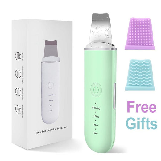 Ultrasonic Skin Scrubber Vibration Face Spatula Blackhead Remover Facial Scrubber Shovel Clean Cavitation Peeling Facial Lifting - WERBE-WELT.SHOP