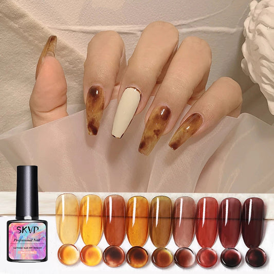 SKVP 8ML Dull Color Gel Polish Translucent  Manicuring UV LED Crystal Gel Soak Off Jelly UV Gel Nail Polish Semi Permanent