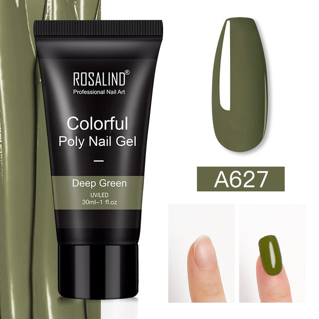 ROSALIND Pure Color Poly Nail Polish Gel Acrylic Extension Semi Permanent Crystal Jelly Art Design Extension Glue 15ML/30ML