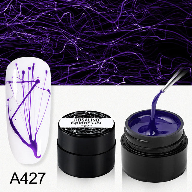 ROSALIND Spider Line Nail Polish Gel Spider UV Paint Gel Hybrid Varnishes Luminous Web Stickers Soak Off Top Coat For Manicure