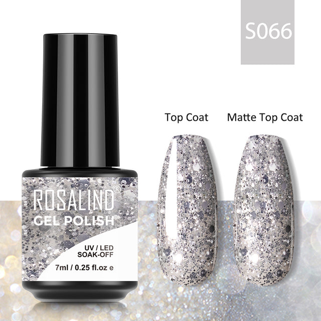 ROSALIND 7ML Gel Nail Polish Colorful Glitter UV Nail Gel Vernis Semi Permanent Gel For Manicure Soak off Varnishes Nail Art