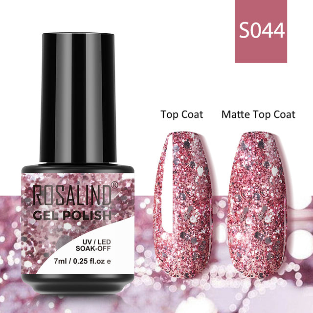 ROSALIND 7ML Gel Nail Polish Colorful Glitter UV Nail Gel Vernis Semi Permanent Gel For Manicure Soak off Varnishes Nail Art