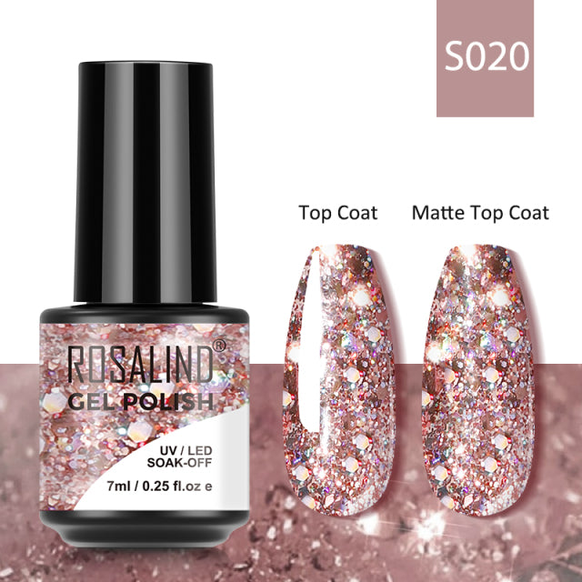 ROSALIND 7ML Gel Nail Polish Colorful Glitter UV Nail Gel Vernis Semi Permanent Gel For Manicure Soak off Varnishes Nail Art