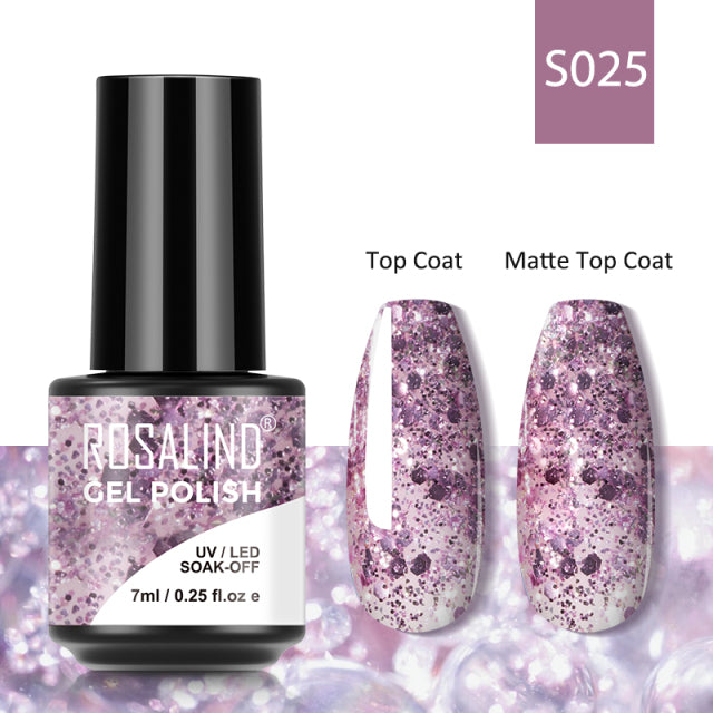 ROSALIND 7ML Gel Nail Polish Colorful Glitter UV Nail Gel Vernis Semi Permanent Gel For Manicure Soak off Varnishes Nail Art