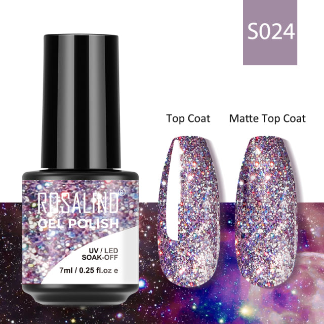 ROSALIND 7ML Gel Nail Polish Colorful Glitter UV Nail Gel Vernis Semi Permanent Gel For Manicure Soak off Varnishes Nail Art