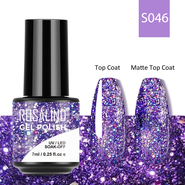 ROSALIND 7ML Gel Nail Polish Colorful Glitter UV Nail Gel Vernis Semi Permanent Gel For Manicure Soak off Varnishes Nail Art