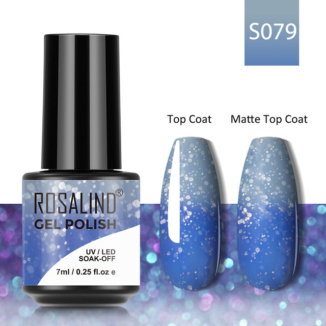 ROSALIND 7ML Gel Nail Polish Colorful Glitter UV Nail Gel Vernis Semi Permanent Gel For Manicure Soak off Varnishes Nail Art