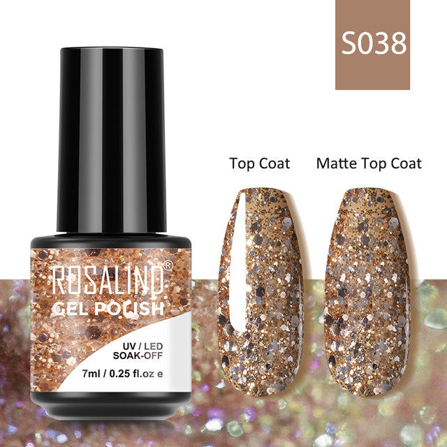 ROSALIND 7ML Gel Nail Polish Colorful Glitter UV Nail Gel Vernis Semi Permanent Gel For Manicure Soak off Varnishes Nail Art