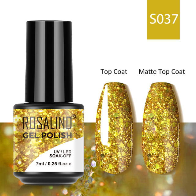 ROSALIND 7ML Gel Nail Polish Colorful Glitter UV Nail Gel Vernis Semi Permanent Gel For Manicure Soak off Varnishes Nail Art