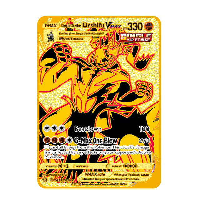 Pokemon 27 Styles New Mewtwo GX MEGA Gold Metal Card Super Game Collection Anime Cards Toys for Children Christmas Gift