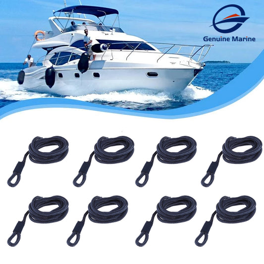 8 PCS Boat Fender Line 6mmThickness 5 FT Double Braided Hi-Performance Marine Rope Mooring Rope Dock Line For Boat Accessories