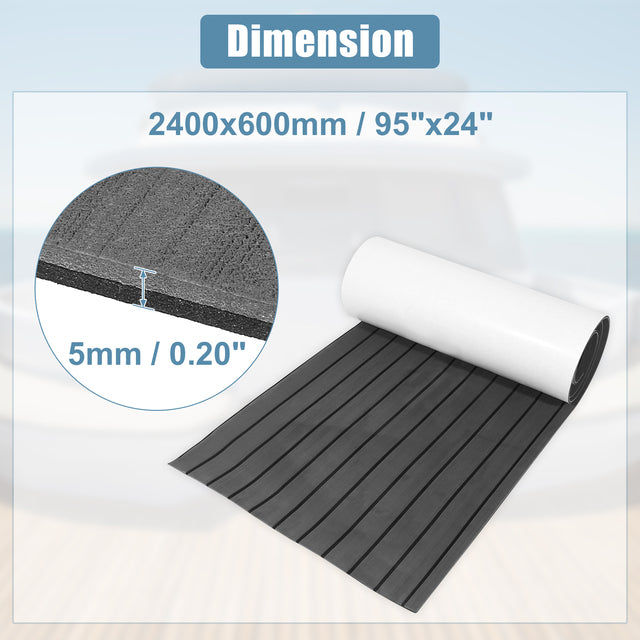 X Autohaux EVA Decking Sheet Mat Non-Slip Self-Adhesive for Boat Yacht Marine Deck Pad RV Car Trunk Flooring Carpet 2400x600x5mm