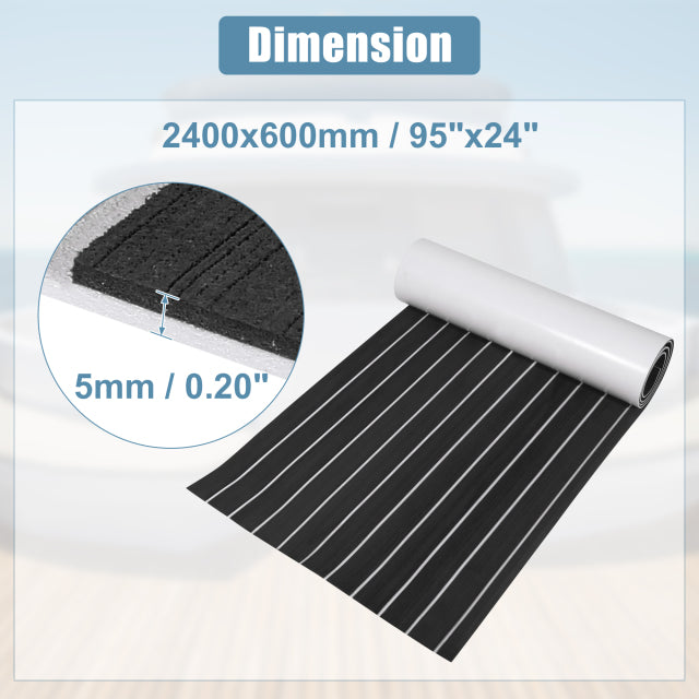 X Autohaux EVA Decking Sheet Mat Non-Slip Self-Adhesive for Boat Yacht Marine Deck Pad RV Car Trunk Flooring Carpet 2400x600x5mm