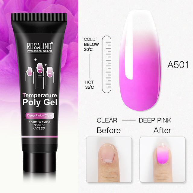 ROSALIND Poly UV Nail Extension Gel Art Design Nail Supplies For Professionals Semi Permanent Varnishe Builder Nails Glue15ML