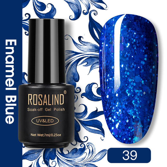 ROSALIND Nail Gel Polish Glitter Series Gel Varnishes All For Manicure Soak Off UV Lamp Nails Art Semi Permanent Gel Polish